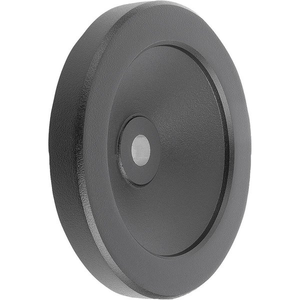 Kipp Disc Handwheel D1=100 Reamed Hole D2=12H7 Aluminum, Black Powder, Without Grip K0161.01100X12